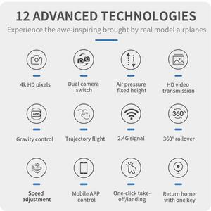 Drone RC KY101 avec double caméra HD Wifi FPV, photographie, quadricoptère, fonction de maintien d'altitude, pour les cadeaux et jouets des enfants - Product Image 6