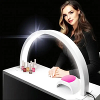 Bonne qualité oem 28 pouces diamant cristal led demi-lune ongles lumière bureau lune lumière lampe pour ongles manucure table