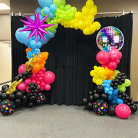 Kit d'arche de guirlande de ballons néon arc-en-ciel, décorations de fête d'anniversaire rétro disco des années 80 et 90