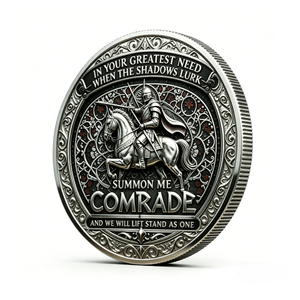 Pièce commémorative personnalisée des Templiers, en argent vieilli 3D, moulée sous pression, impression offset ronde, cadeau souvenir - Product Image 3