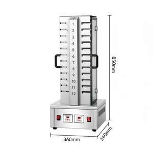 Griglia elettrica verticale senza fumo di livello commerciale con funzione di rotazione automatica per la cottura di kebab di agnello e per uso in bancarelle - Product Image 5