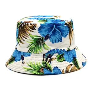 Sombreros de cubo de diseño floral Hawaiano para mujer