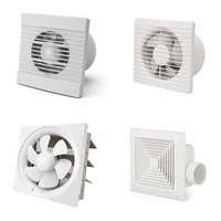 Ventilateur d'extraction mural rond en plastique blanc étanche à 6 pales pour salle de bain et toilettes, idéal pour système d'évacuation