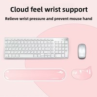 Repose-poignets en silicone pour clavier et souris, respirant, transparent, pour ordinateur et bureau.