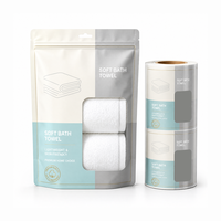Pochettes personnalisées pour serviettes - Sachets refermables mats avec fenêtre transparente pour l'emballage de textiles de maison et de serviettes de bain