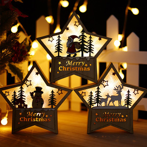 Nouvelles décorations de Noël <span class=keywords><strong>en</strong></span> <span class=keywords><strong>bois</strong></span>, artisanat cadeau, découpe laser <span class=keywords><strong>3D</strong></span>, assemblage, étoiles lumineuses, boîte <span class=keywords><strong>en</strong></span> <span class=keywords><strong>bois</strong></span> pour la décoration de la maison - Product Image 2