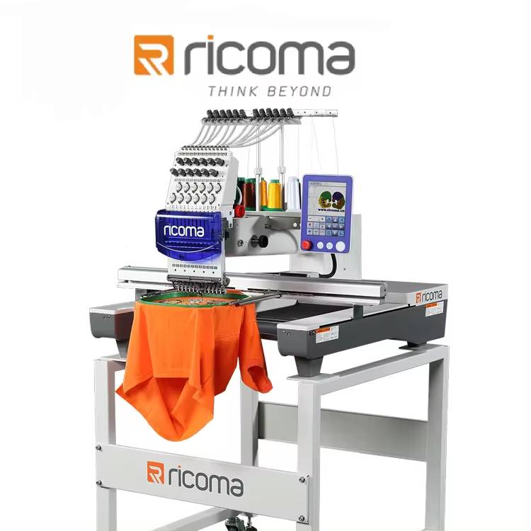 Ricoma 1 головка машины большое поле вышивки 12/15/20 видов цветов футболка с вышивкой машины проста в использовании оборудование
