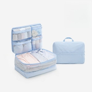 Sac de compression multifonction 5-en-1 : ensemble de rangement de voyage moderne et minimaliste pour vêtements, avec rangement portable par couches - Product Image 2