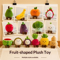 Populaire internet groente- en fruitpluche poppenhanger, cartoon pop sleutelhanger, tas hanger, bureaudecoratie, polyester PP katoen