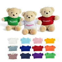 Ours en peluche personnalisés OEM de 22 cm avec t-shirt coloré et logo imprimé, jouet en peluche doux, ours assis, cadeaux