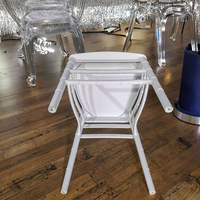 Offres Spéciales moins cher Durable Net Back White Chiavari Chaise en plastique pour fête de mariage en plein air