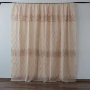 Cortinas de lino bordadas de 2,30 m de ancho con forro para decoración del hogar - Product Image 3