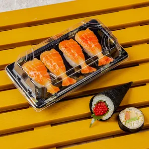 Hochwertige Einweg verpackung in Lebensmittel qualität durchsichtige Sushi-Plastik box für Sushi-Verpackungs behälter