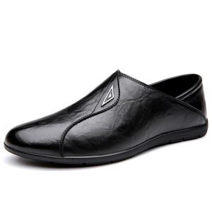 Mocasines de Cuero para Hombre, Negros, Sin Cordones, Suela Suave, Zapatos Casuales para Conducir, Estilo Juvenil - Product Image 5