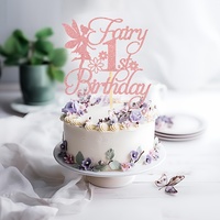 Feenhafte Tortendekoration zum 1. Geburtstag, Mädchen 1. Geburtstag Tortendeko, Feenhafte Geburtstagsparty-Dekoration