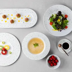 P & T vajilla de porcelana directo de fábrica varios tamaños platos para servir platos de cena de cerámica y platos para bodas y hoteles