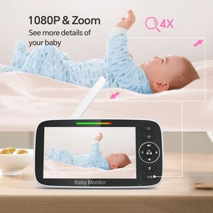 Caméra de surveillance pour bébé 5 pouces 720P avec HD à prix avantageux - Product Image 2