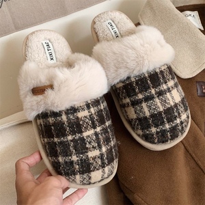 New Casual Winter Warm Slippers Cute Bow Tie PVC Couple Set - Product Image 2