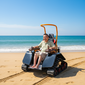 Chaise roulante tout-terrain à chenilles en caoutchouc pour plage et tout-terrain, véhicule de mobilité, pièce de machinerie de construction - Product Image 4