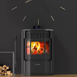 Poêle de chauffage intérieur domestique double usage, à granulés de biomasse et bois, insert de cheminée à <span class=keywords><strong>feu</strong></span> réel de style européen, énergie intelligente - Product Image 4