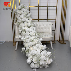 SMOOTH Factory Handmade <b>Wedding</b> Events Party Decoration White Artificial Rose Flower <b>Runners</b> - Product Image 2
