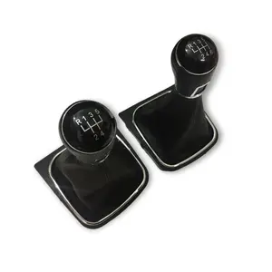 Perilla de engranaje de cuero de 5 y 6 velocidades para Volkswagen <span class=keywords><strong>Vento</strong></span> 2013, palanca de cambios de golf, accesorios interiores de transmisión - Product Image 1