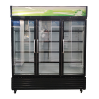 Congélateur vertical pour supermarché, congélateur commercial à 3 portes vitrées, vitrine réfrigérée pour aliments surgelés