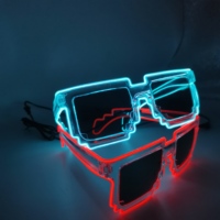 Lunettes LED Lumineuses à Mosaïque, Fil EL Clignotant, Lunettes de Mode Lumineuses, Rentrée Scolaire, Adultes, Plastique ABS, Décorations Lumineuses pour Festivals