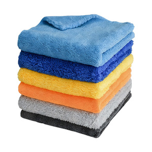 Serviettes de lavage de voiture en microfibre carrées absorbantes pour le nettoyage et le detailing des voitures Gris Bleu foncé Bleu Jaune Gris clair - Product Image 1
