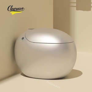 WC intelligent électrique avec bidet intégré, forme allongée, finition argentée, chasse d'eau automatique intelligente, chauffage, télécommande, siphon en S - Product Image 2