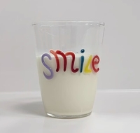 Vente en gros de tasses à café en verre personnalisées avec décoration unique en nœud rose, tasses à lait pour la maison, cuillère européenne, plateau, cadeau d'affaires