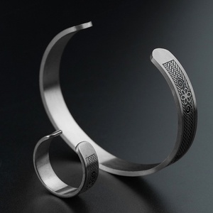 Pulsera Sencilla Personalizada de Acero Inoxidable para Mujer, Brazalete Ajustable de Moda para Hombre y Mujer, Joyería al por Mayor - Product Image 2