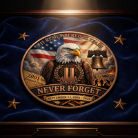 Plaque Souvenir en Cuivre Poli de 1 Ounce, Motif Aigle Patriotique et Cloche de la Liberté, Édition USA, Meilleure Vente, pour Célébration du 25e Anniversaire