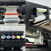 Printer Label Kristal UV DTF 300mm Warna CMYKWV dengan Pemanas Rol untuk Produksi Stiker Kustom Toko Hadiah