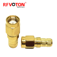 Manufacturer 50 Ohm Gold Plated SMA Male Plug Crimp RF Coaxial Plug for LMR240 LMR-240 H-155 RG59 RF Coax Coaxial Connectors