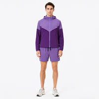 Ensemble de veste et short de course unisexe pour hommes et femmes, survêtement 2 pièces, coupe-vent à capuche, vêtements de sport, logo personnalisé, vente en gros