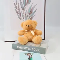 Ours coloré en peluche poupée avec noeud papillon Super doux ours brun jouet pour enfants cadeau d'anniversaire bonbons couleurs PP coton remplissage