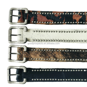Ingrosso fantasia in <span class=keywords><strong>pelle</strong></span> di cavallo con fibbia e borchie LOGO <span class=keywords><strong>marrone</strong></span> in vera <span class=keywords><strong>pelle</strong></span> cintura customizzata in metallo con borchie LOGO - Product Image 3