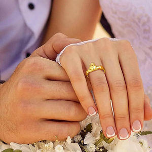 Cincin Kawin/Tunangan Couple Perak Sterling 925 Lapis Emas, Perak, dan Rose Gold Model Mahkota Hati, Trendi, Promo Hot Sale - Product Image 5