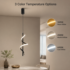 Modern Pendant <b>Light</b> Aluminum Acrylic Spiral Led 13W Tricolor For Dining Room Living Room Indoor 3000K 4500K 6000K - Product Image 4