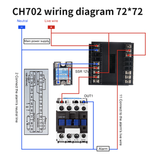 KANE CH702-MV * bir 72*72mm 220V AC/DC termostat tek Alarm ile akıllı dijital <span class=keywords><strong>PID</strong></span> sıcaklık kumandası çift çıkış - Product Image 5