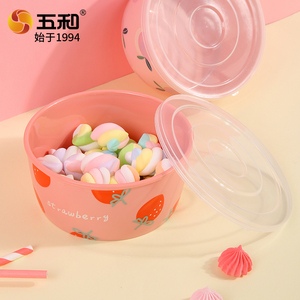Wuhe Fruit Preservation Bowl Resin Melamine With Lid Lunch <b>Box</b> Rice <b>Noodle</b> Salad Bowl Home Use - Product Image 3