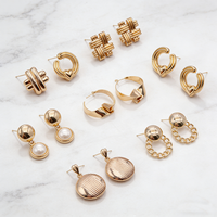 Joyería XUPING al por Mayor, Aretes de Moda para Mujer con Perlas y Acero Inoxidable Chapado en Oro de 14K