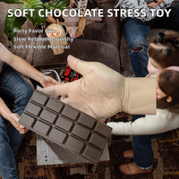 Cube en TPR super doux en forme de chocolat, jouet anti-stress réutilisable à faible rebond, décompression, coloré, idéal pour les fêtes d'anniversaire