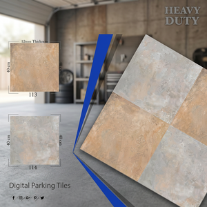 Carreaux de sol extérieurs modernes en porcelaine émaillée numérique, couleur ivoire beige, 400x400mm, 9mm, haute résistance - Product Image 5