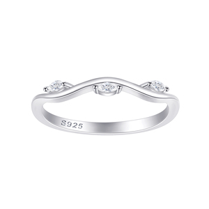 Custom Supplier S925 <b>Silver</b> Fine Jewelry Stackable <b>Rings</b> Set Pear Cut Diamond Prong Setting Cubic Zirconia Engagement <b>Ring</b> Party - Product Image 3