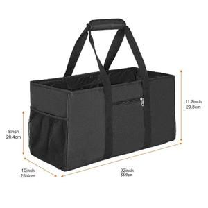 Sac fourre-tout utilitaire pliable, panier <span class=keywords><strong>de</strong></span> rangement pliable en tissu Oxford avec poignées pour le shopping, les pique-niques et les voyages - Product Image 3