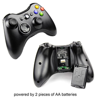 Manette de jeu sans fil 2,4 GHz avec moteur de vibration pour Xbox 360, récepteur USB inclus