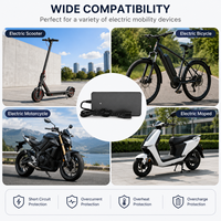 Chargeur de batterie au lithium 72V 2A de remplacement compatible avec les scooters électriques Kaabo Dualtron Wolf Warrior 72 volts, adaptateur secteur CE/FCC