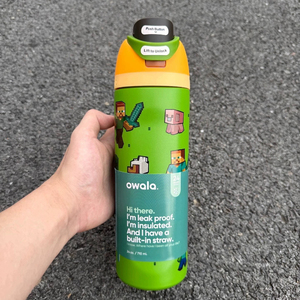 <span class=keywords><strong>Botella</strong></span> Termo de Agua de Acero Inoxidable O-wala FreeSip de 32oz, Edición <span class=keywords><strong>Minecraft</strong></span> Verde, con Pajita, Libre de BPA, para Viajes - Product Image 3